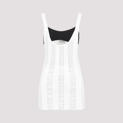 ATTICO WHITE FLAT RIBBED TANK TOP