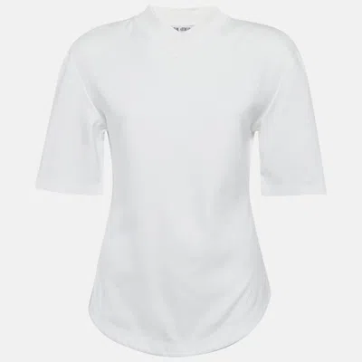 Pre-owned Attico White Jersey V-neck Top M