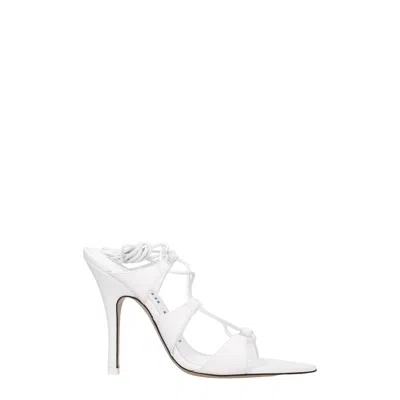 Attico White Leather Sandal