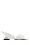 Attico White Leather Cheope Mules