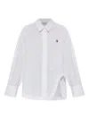 Attico White Logo Cotton Shirt In Animal Print