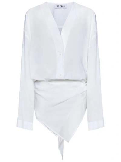 Attico White Muslin Shirt Mini Dress