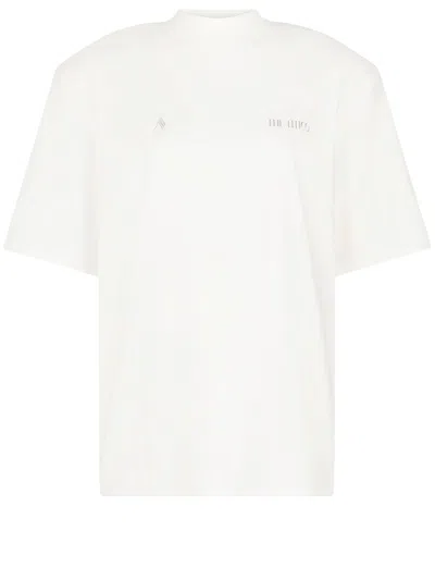 Attico White Oversized Kilie T-shirt With Padded Shoulders