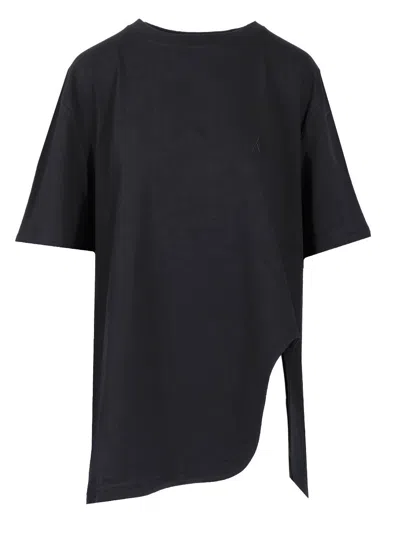 Attico White Oversized T-shirt In Black