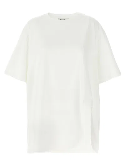 ATTICO WHITE OVERSIZED T-SHIRT WITH MOULDED SPLIT