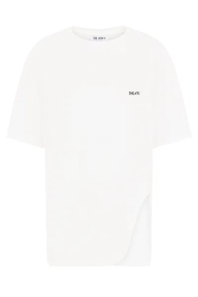 Attico White Oversized T-shirt With Side Slits