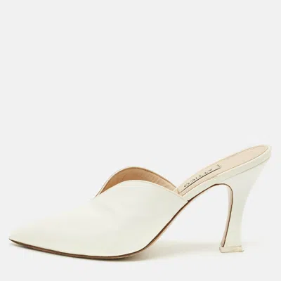 Pre-owned Attico White Patent Leather Monica Mules Size 38
