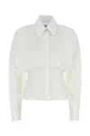 Attico Fitted Waistline Poplin Shirt In White
