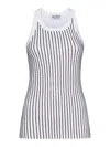 Attico White Tank Top With White Rhinestone In White
