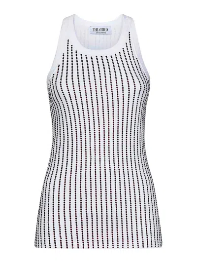 ATTICO WHITE RIBBED TOP