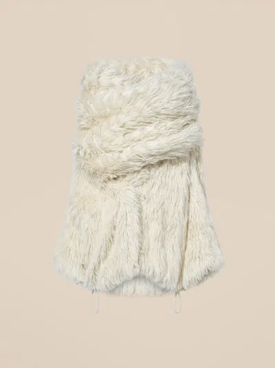 Attico White Short Fur Coat