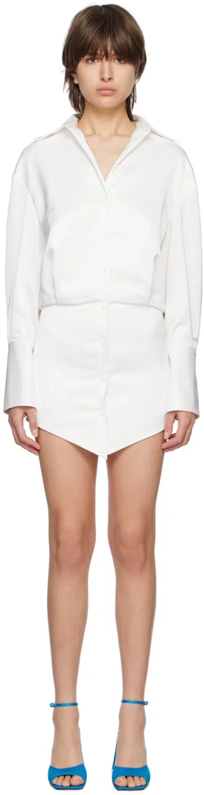 Attico White Silvye Minidress In 001 White