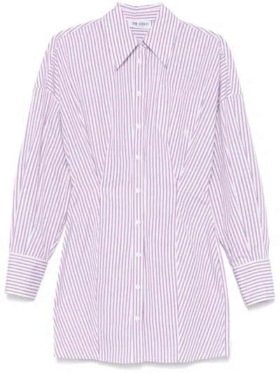 ATTICO WHITE STRIPED DRESS