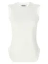 Attico Reese Cotton Jersey Tank Top In White