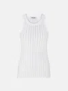 Attico White Tank Top With Multicolor Rhinestone In Jersey Woman In White