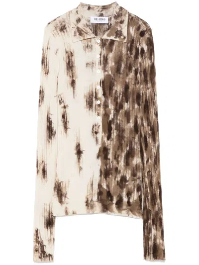 Attico Poloshirt Mit Batik-print In Nude