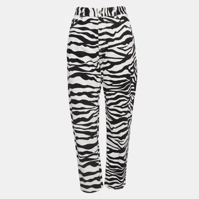 Pre-owned Attico White Zebra Print Denim Jeans M Waist 28"