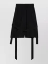 Attico Wide Cotton Bermuda Shorts With Belted Design In Black