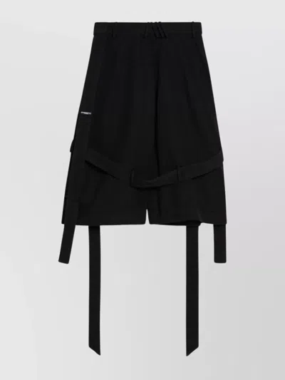 ATTICO WIDE COTTON BERMUDA SHORTS WITH BELTED DESIGN