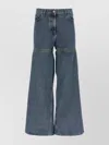 Attico Wide Leg Denim Trousers Featuring Cut-outs