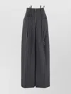 Attico Wide Leg High Waist Trousers With Belt Loops