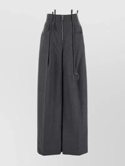 ATTICO WIDE LEG HIGH WAIST TROUSERS WITH BELT LOOPS