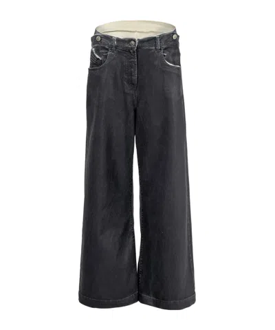 Attico Wide Leg Jeans In Charcoal