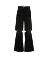 Attico High-rise Wide-leg Jeans Cut-out Detailing In Black