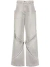 Attico Baggy Jeans With Pockets In Grey