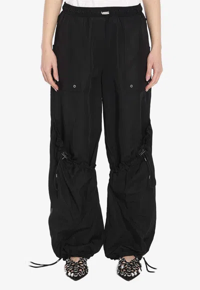 Attico Wide-leg Oversized Pants In Black