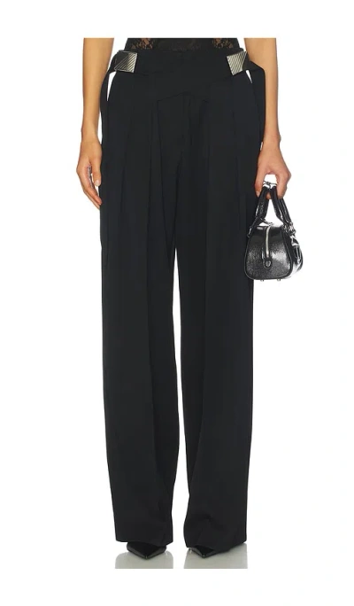 Attico Wide Leg Pant In Black