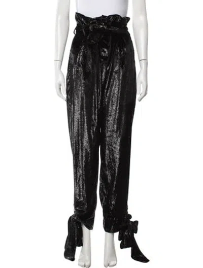Pre-owned Attico Wide Leg Pants In Black