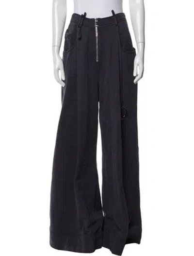 Pre-owned Attico Wide Leg Pants In Blue