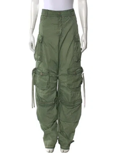 Pre-owned Attico Wide Leg Pants In Green