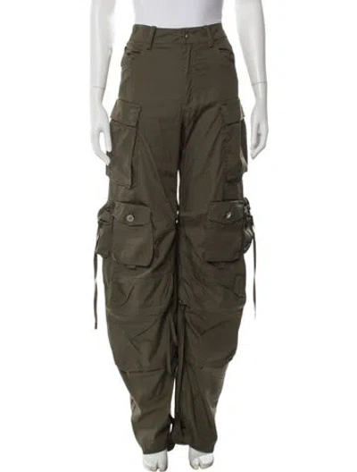 Pre-owned Attico Wide Leg Pants In Green