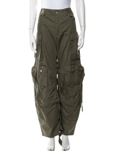 Pre-owned Attico Wide Leg Pants In Green