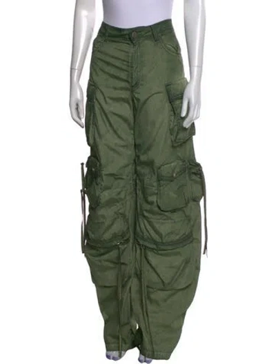 Pre-owned Attico Wide Leg Pants In Green