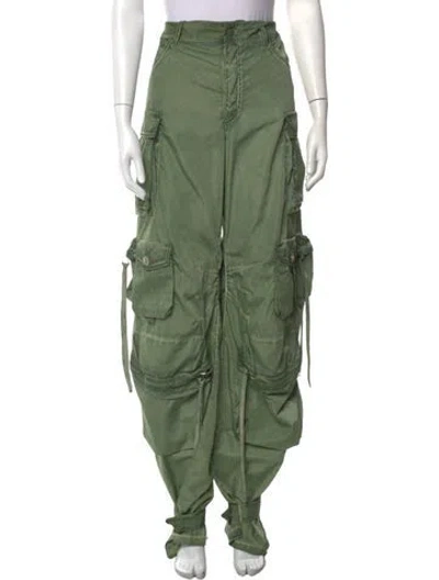 Pre-owned Attico Wide Leg Pants In Green