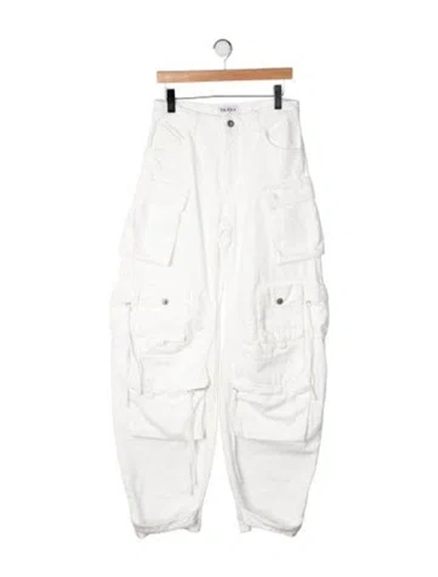Pre-owned Attico Wide Leg Pants In Neutrals
