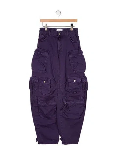 Pre-owned Attico Wide Leg Pants In Purple