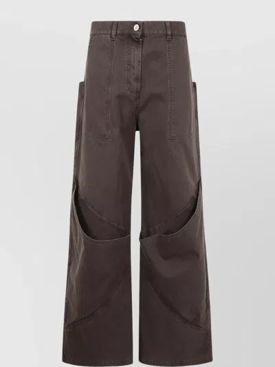 ATTICO WIDE LEG TROUSER WITH POCKETS AND BELT LOOPS