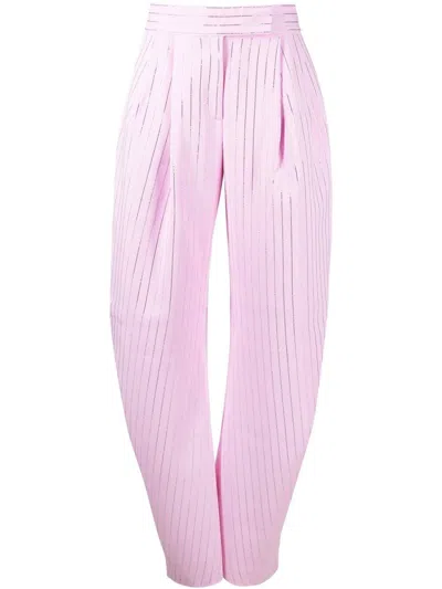 Attico Wide-leg Trousers In Pink