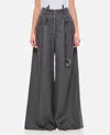 Attico Wide Leg Wool Pants In Grey