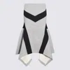 Attico Asymmetrical Maxi Skirt In Grey Melange + Black