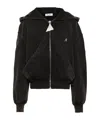 Attico Logo Cotton Jersey Zip-up Hoodie In Black