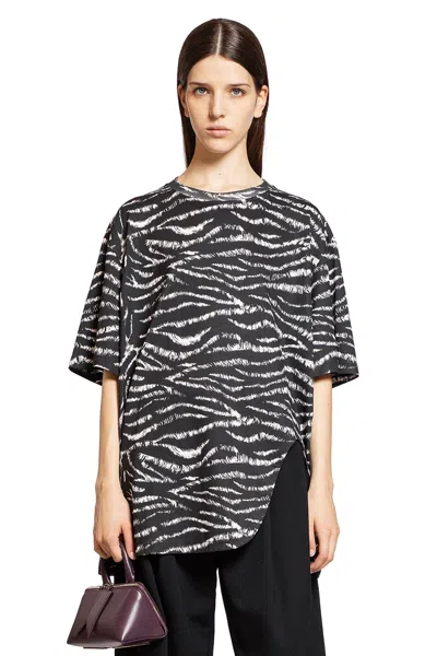 Attico Woman Black&white T-shirts & Tank Tops