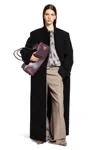 Attico Woman Black Coats In Black