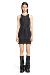 Attico Sleeveless Cotton Top Crystal Studs In Black