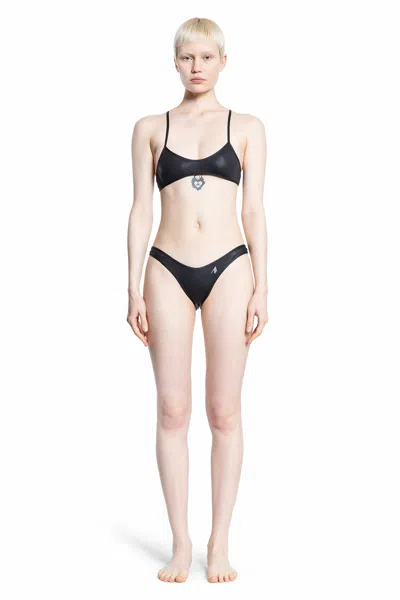 Attico The  Logo Printed Bikini Set In Black