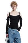 Attico Halterneck Long-sleeves Mini Dress In Black